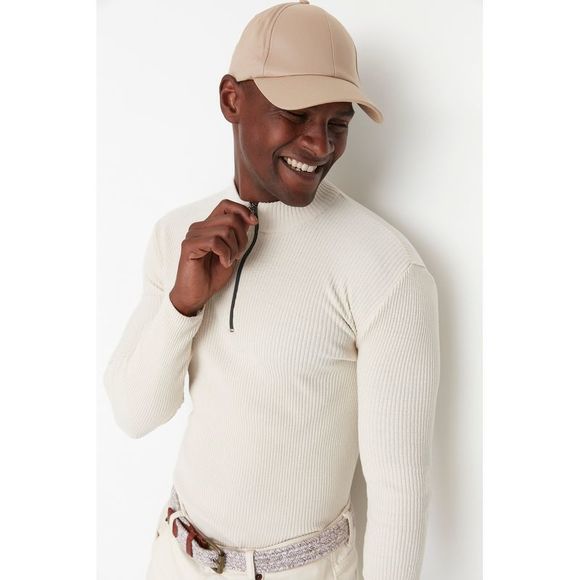 NWT Trendyol Men Fitted Standing collar Knitwear Sweater - Picture 3 of 8